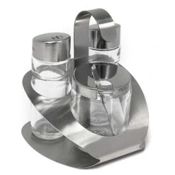 2x APS Salz- Und Pfeffermenage SIERRA, Bestehen Aus: - Basis, Beton Metall, Verchromt - -APS 30814cab ac01 47e0 9536 7ae04e2c9802