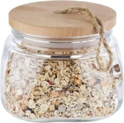 APS Vorratsglas/Aufbewahrungsglas -WOODY-14 X 14 Cm, H: 11 Cm