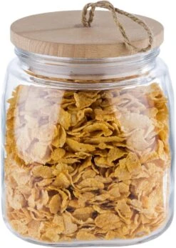 APS Vorratsglas/Aufbewahrungsglas -WOODY-14 X 14 Cm, H: 17 Cm