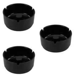 APS Wind-Aschenbecher Aus Glas Schwarz-gefrostet Ø 9,5 Cm -APS 76b75fec 14f0 4bad a61f 997a6b111aa7