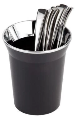 4x APS Tischreste- / Besteckbehälter Ø 13 Cm, H: 15 Cm SAN, Weiß Mit Verchromten Rand -APS a0d8203d f5d5 4943 82ba 363d66d6f873 9