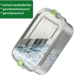 APS 66901 Hochwertige Edelstahl Lunchbox / Brotdose 1.100 Ml Inkl. Trennwand / Auslaufsichere Frischhaltedose -APS add5f6e1 7574 4bcf 9753 965871c6e513