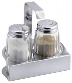 APS 5x Menage Salz/Pfeffer TREND LINE, Aus Glas, Oberteil Kunststoff Verchromt, -APS d56dfaba 7d87 44d8 813c f49007cff8d4